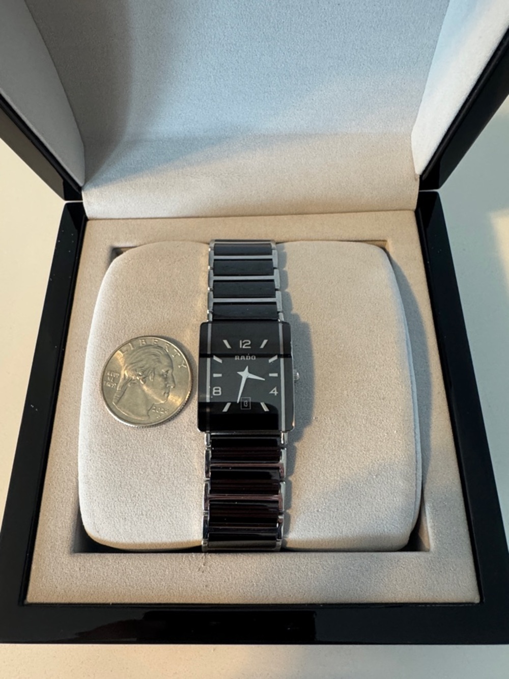 Rado Women’s Black Ceramic and Silver Link Watch - Picture 3 of 6
